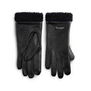 UGG Koolaburra Sherpa Trim Black Leather Gloves